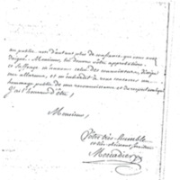 Lettre de Mercadier à D'Alembert, 1776