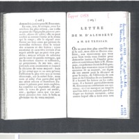 Lettre de D'Alembert à Tressan, 26 décembre 1755