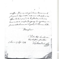 Lettre de D'Alembert à Bexon, 17 septembre 1774