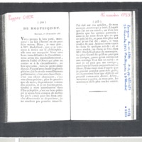 Lettre de Montesquieu à D'Alembert, 16 novembre 1753