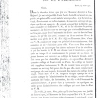 Lettre de D'Alembert à Frédéric II, 27 mars 1782