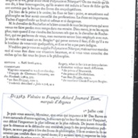 Lettre de Voltaire à D'Alembert, 1er juillet 1766