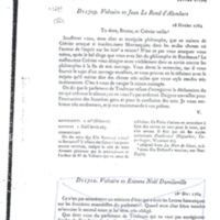 Lettre de Voltaire à D'Alembert, 18 février 1764