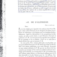 Lettre de D'Alembert à Frédéric II, 14 août 1772