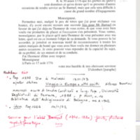 Lettre de D'Alembert à Vergennes, 17 août 1776