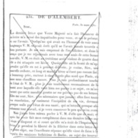 Lettre de Frédéric II à D'Alembert, 24 février 1781
