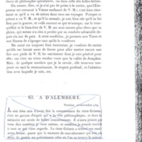 Lettre de D'Alembert à Frédéric II, 16 octobre 1769