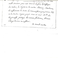 Lettre de D'Alembert à Mme Necker (Curchod), 1774