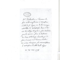 Lettre de D'Alembert à Mercier de Saint Léger, 24 novembre 1778