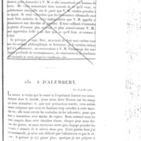 Lettre de Frédéric II à D'Alembert, 13 avril 1781