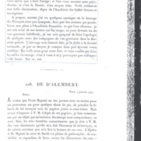 Lettre de D'Alembert à Frédéric II, 2 janvier 1772