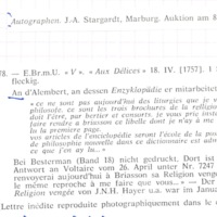 Lettre de Voltaire à D'Alembert, 18 avril 1757