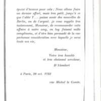 Lettre de D'Alembert à Argens, 28 octobre 1752