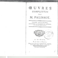 Lettre de Palissot à D'Alembert, 27 avril 1778