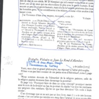 Lettre de Voltaire à D'Alembert, 3 juillet 1773