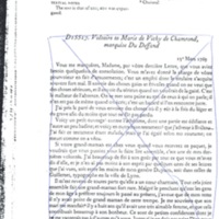 Lettre de Voltaire à D'Alembert, 15 mars 1769