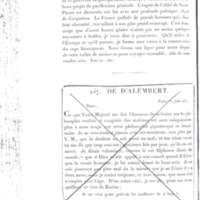 Lettre de Frédéric II à D'Alembert, 18 mai 1782