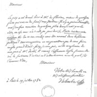 Lettre de D'Alembert à Martin de Choisy, 19 juillet 1782