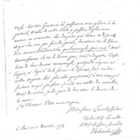 Lettre de D'Alembert à Creutz, 11 décembre 1778
