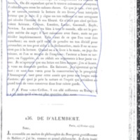 Lettre de D'Alembert à Frédéric II, 14 février 1774