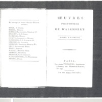 Lettre de D'Alembert à Mme Du Deffand (Vichy Chamron), 14 avril 1753