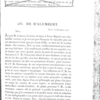 Lettre de D'Alembert à Frédéric II, 13 décembre 1782