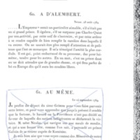 Lettre de Frédéric II à D'Alembert, 28 août 1769