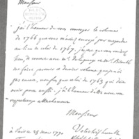 Lettre de D'Alembert à Formey, 25 mars 1770