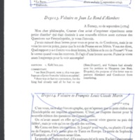 Lettre de Voltaire à D'Alembert, 10 septembre 1774