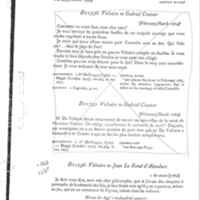 Lettre de Voltaire à D'Alembert, 1er mars 1764
