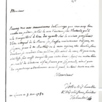 Lettre de D'Alembert à Sanches, 3 novembre 1782