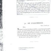 Lettre de D'Alembert à Frédéric II, 15 avril 1770