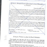 Lettre de Voltaire à D'Alembert, 7 juin 1773