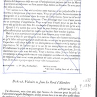 Lettre de Voltaire à D&#39;Alembert, 4 janvier 1773