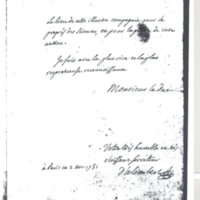 Lettre de D'Alembert à Lafoes, 2 novembre 1781