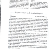Lettre de Voltaire à D'Alembert, 2 mars 1771