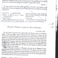 Lettre de Voltaire à D'Alembert, 27 octobre 1766