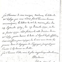 Lettre de D'Alembert à Mme Necker (Curchod), 1er septembre 1771