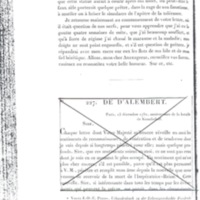 Lettre de Frédéric II à D'Alembert, 20 novembre 1780