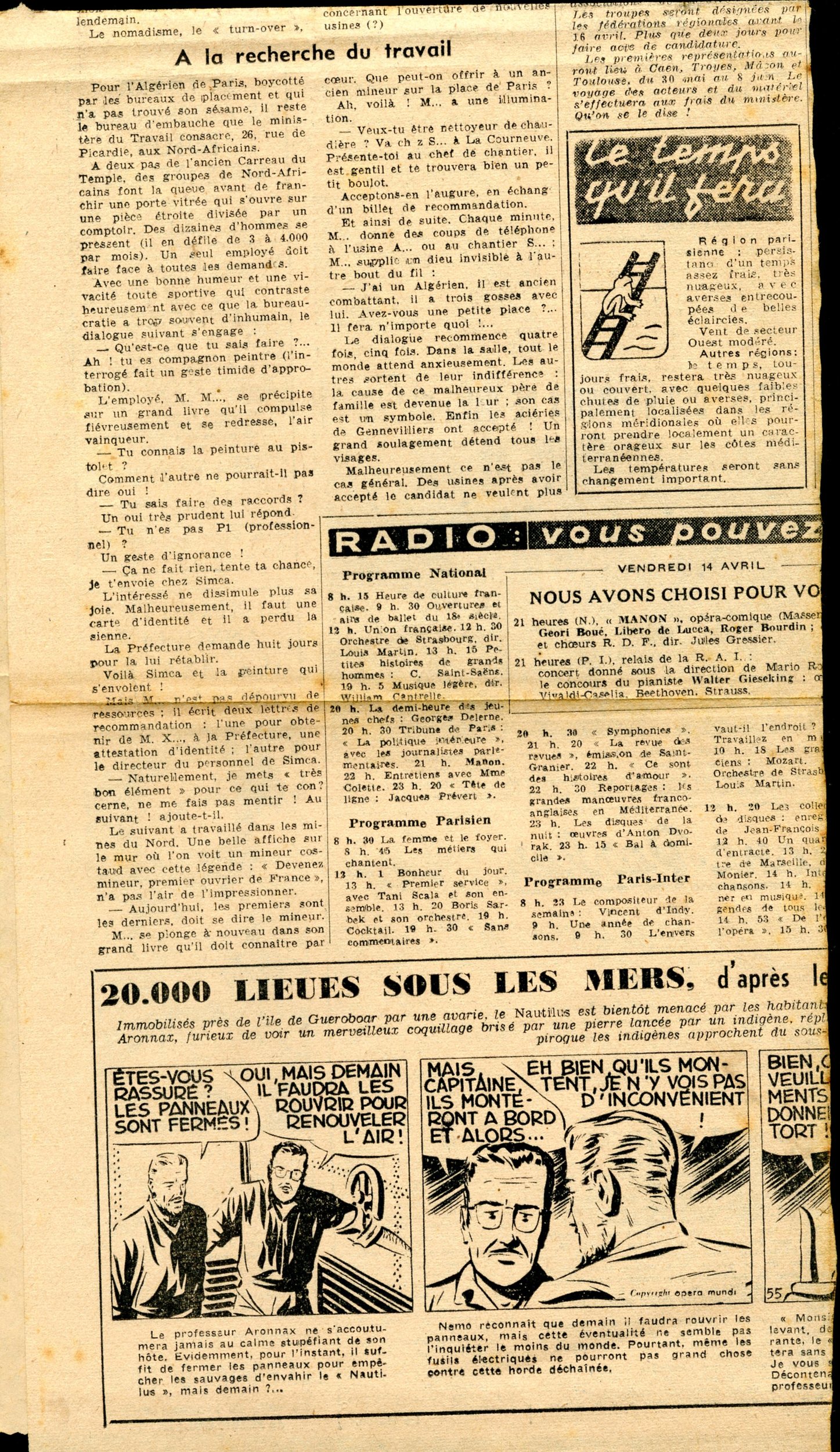 article de presse enquête sur la condition des travailleurs algériens en France du journal le franc tireur en date du 14 Avril  entre 1952 et 1954 (4).jpg