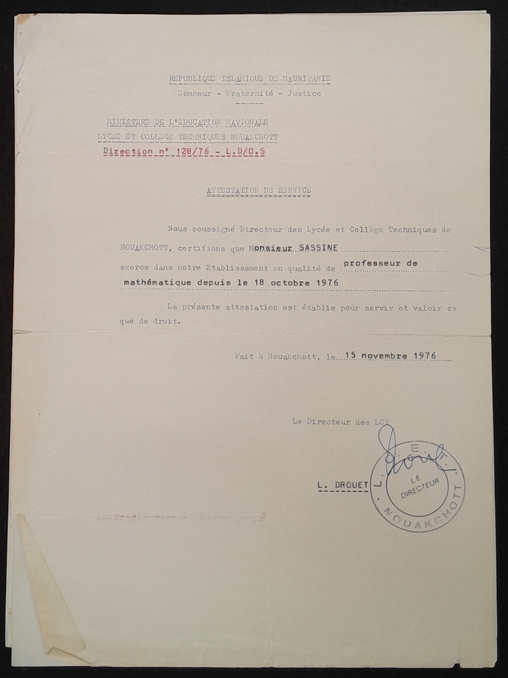 13.3 Mauritanie, attestation de service.jpg