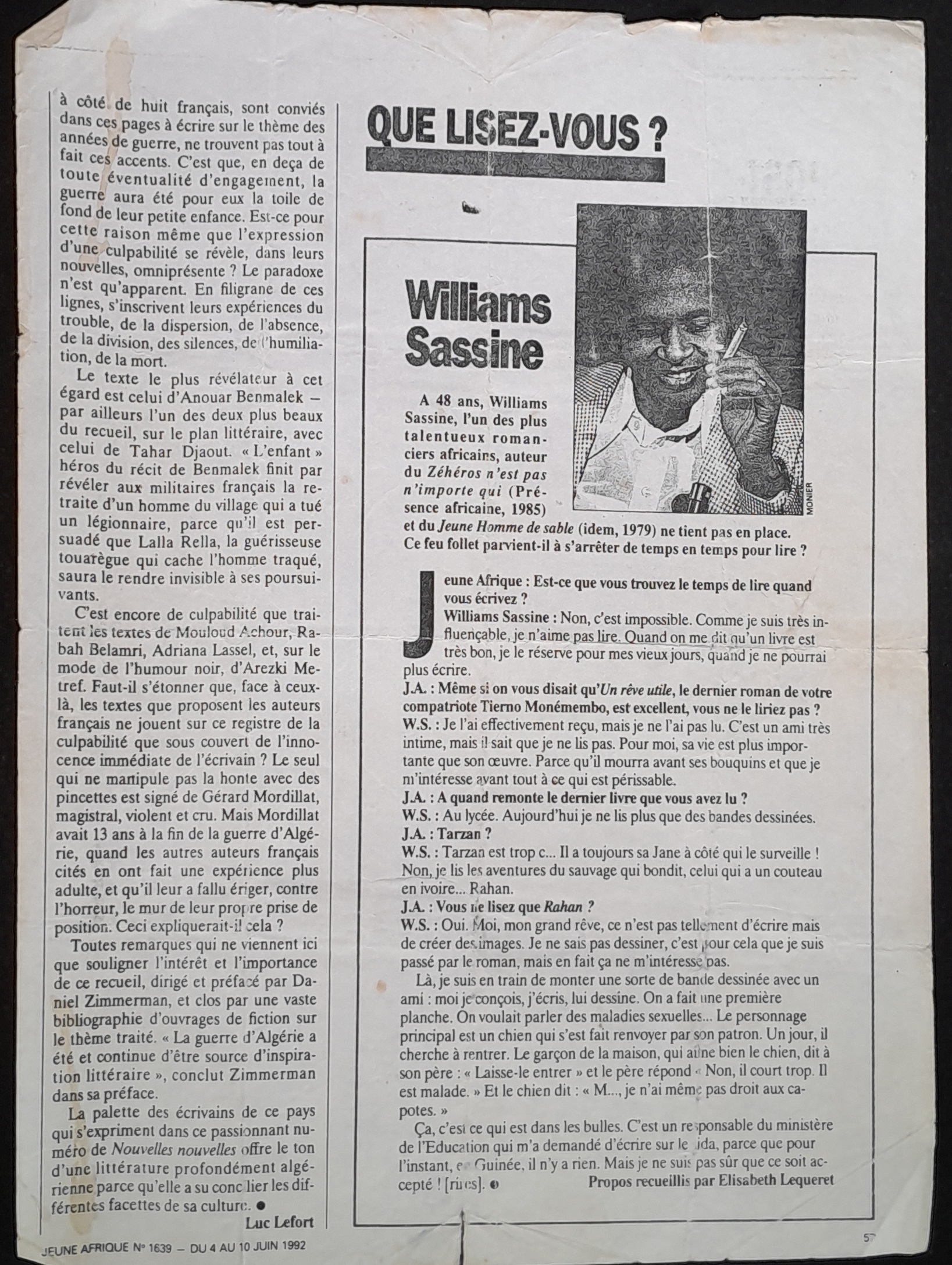16.1.13 1992. Jeune Afrique _ Que lisez vous WS.jpg