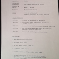 Curriculum Vitae dactylographié