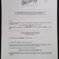 Convention de Séjour pour le Festival International de Limoges