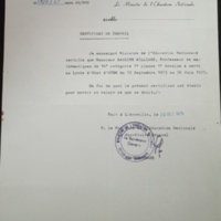  Certificat de travail de Williams Sassine professeur de mathématiques à Oyem