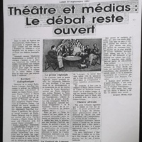 Article : &quot;Théâtre et médias, le débat reste ouvert&quot;