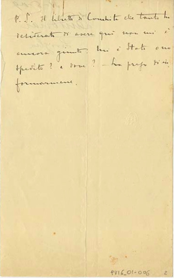 Lettre de Riccardo Zandonai à Giulio Ricordi, 1909-5-11 Lettre de Riccardo Zandonai à Giulio Ricordi, 1909-5-11