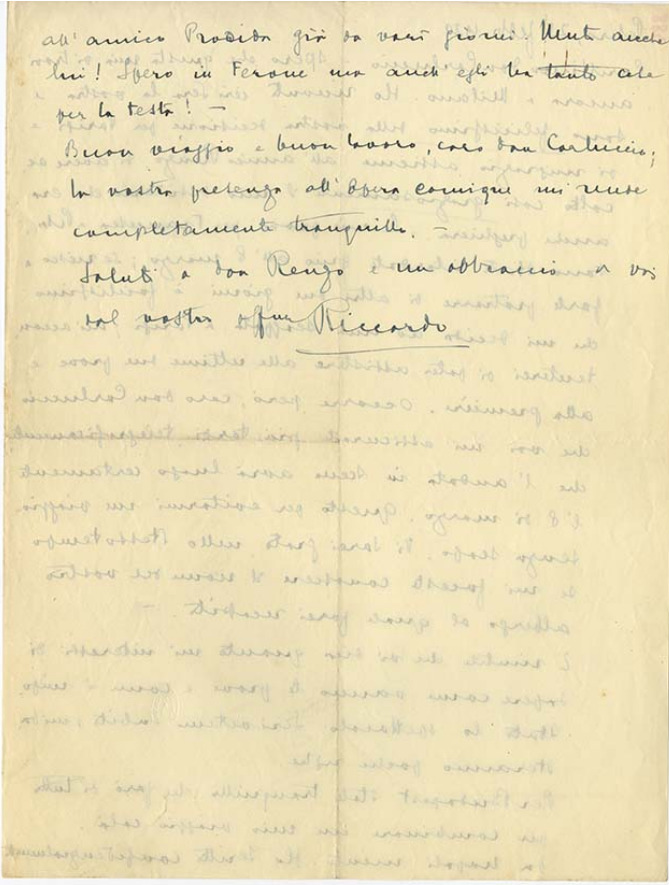 Lettre de Riccardo Zandonai à Carlo Clausetti, 1929-2-25 Lettre de Riccardo Zandonai à Carlo Clausetti, 1929-2-25