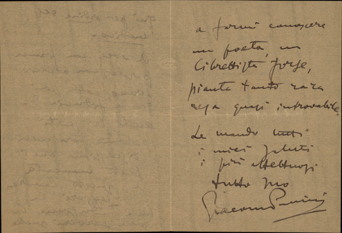 Lettre de Giacomo Puccini à Giulio Ricordi, 1907-4-11