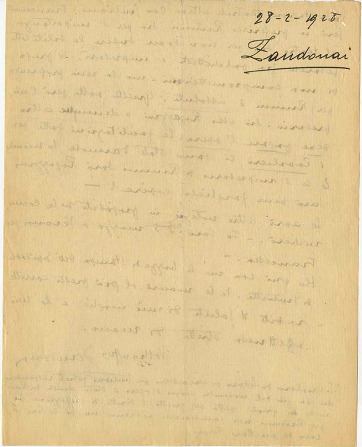 Lettre de Riccardo Zandonai à Renzo Valcarenghi, 1928-2-28 Lettre de Riccardo Zandonai à Renzo Valcarenghi, 1928-2-28